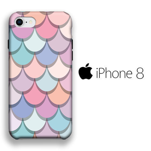 Mermaid Patern Soft Colour iPhone 8 3D Case