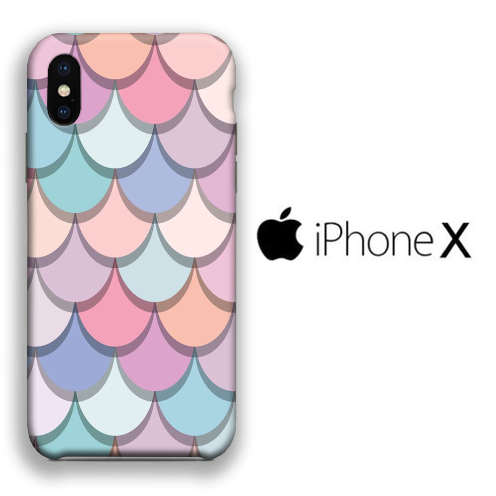 Mermaid Patern Soft Colour iPhone X 3D Case