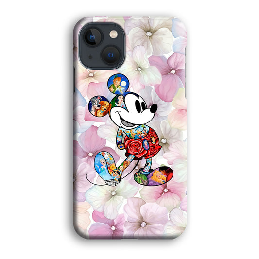 Mickey Colored on Flower iPhone 13 3D Case