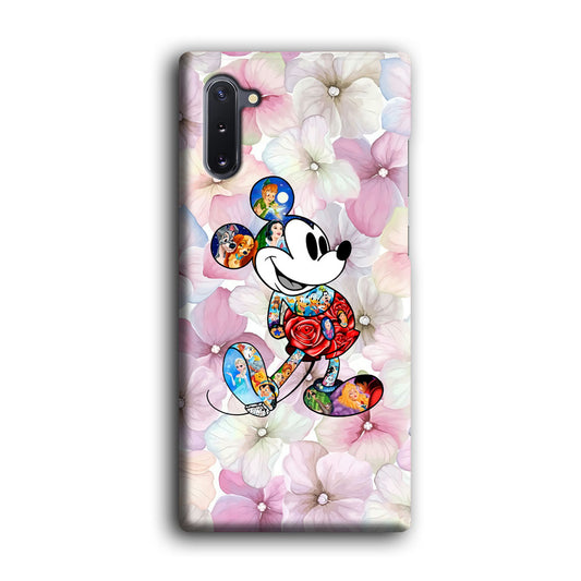 Mickey Colored on Flower Samsung Galaxy Note 10 3D Case
