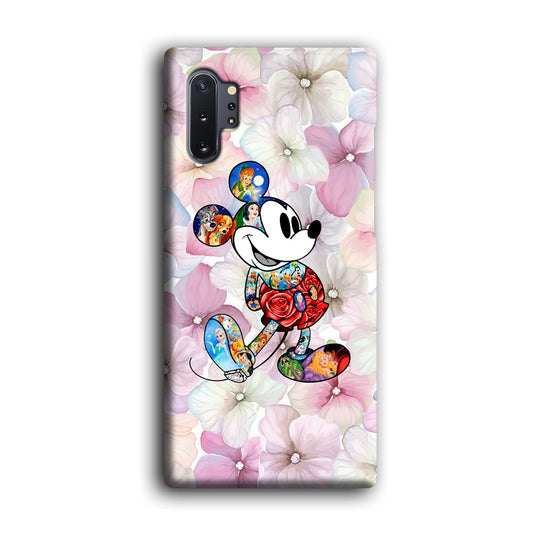 Mickey Colored on Flower Samsung Galaxy Note 10 Plus 3D Case