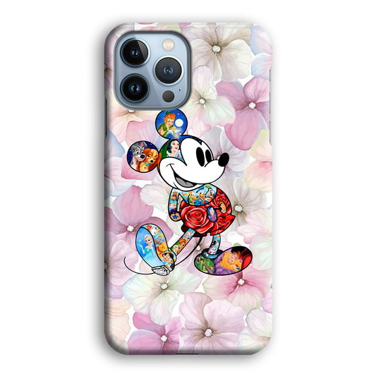 Mickey Colored on Flower iPhone 13 Pro 3D Case