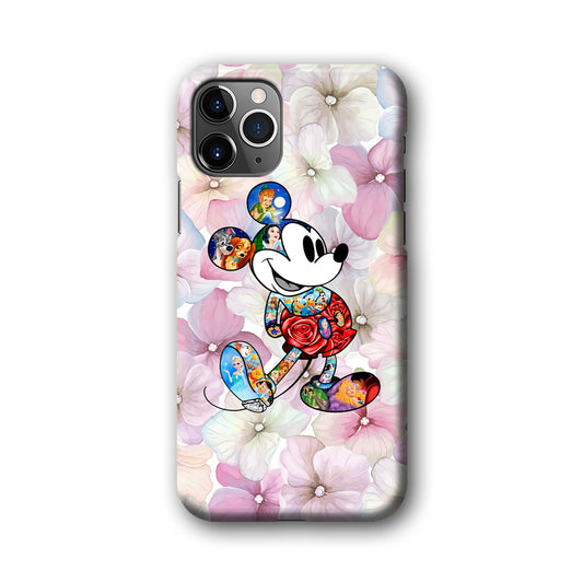 Mickey Colored on Flower iPhone 11 Pro Max 3D Case