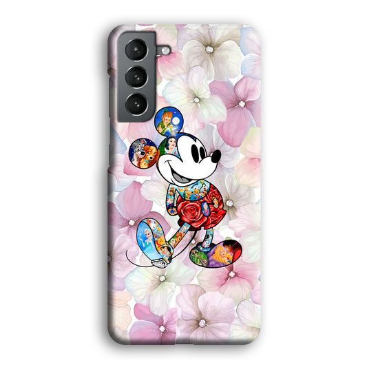 Mickey Colored on Flower Samsung Galaxy S21 3D Case