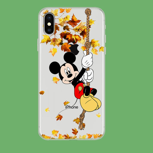 Mickey Mouse Autumn Playground iPhone Xs Clear Case