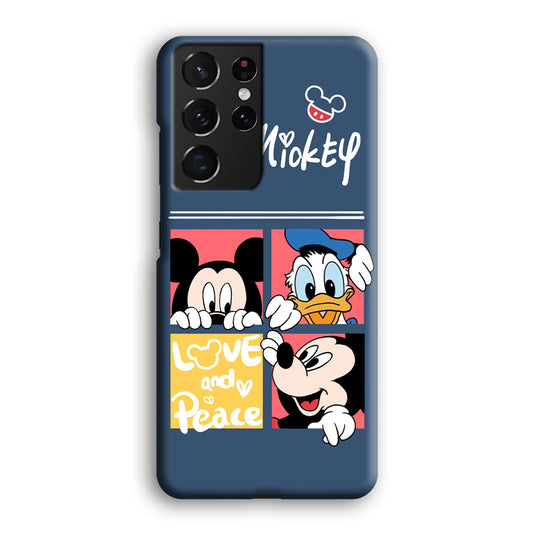 Mickey and Donald Love and Peace Samsung Galaxy S21 Ultra 3D Case