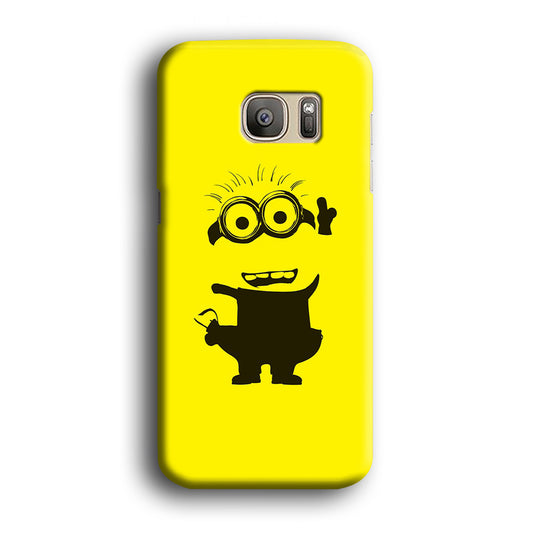 Minions Silhouette in Yellow Samsung Galaxy S7 3D Case