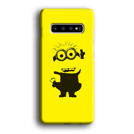 Minions Silhouette in Yellow Samsung Galaxy S10 3D Case