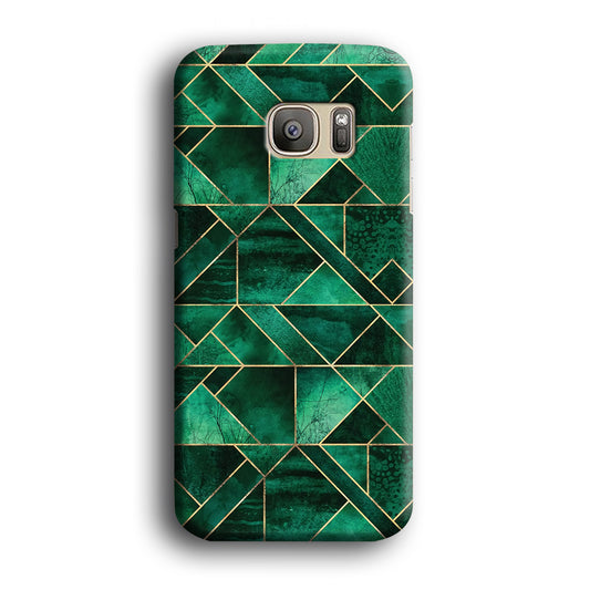 Mosaic Golden List on Jade Samsung Galaxy S7 Edge 3D Case