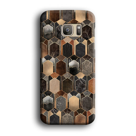 Mosaic Wood in Hexagon Samsung Galaxy S7 Edge 3D Case