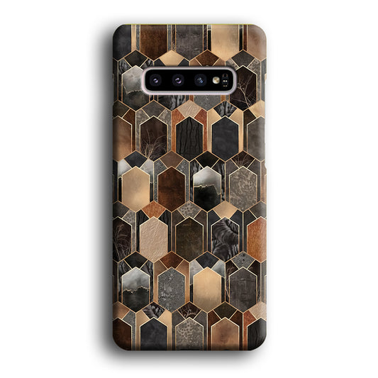 Mosaic Wood in Hexagon Samsung Galaxy S10 3D Case