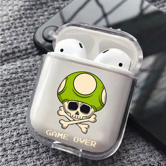 Mushroom Game Over Protective Clear Case Cover For Apple Airpods