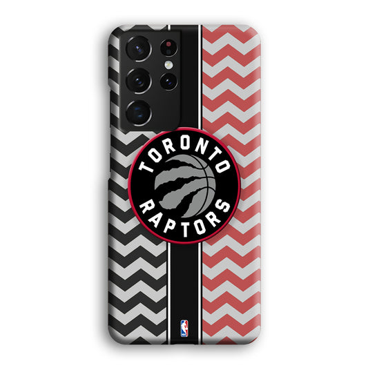 NBA Toronto Rapstors Chevron Strip Samsung Galaxy S21 Ultra 3D Case