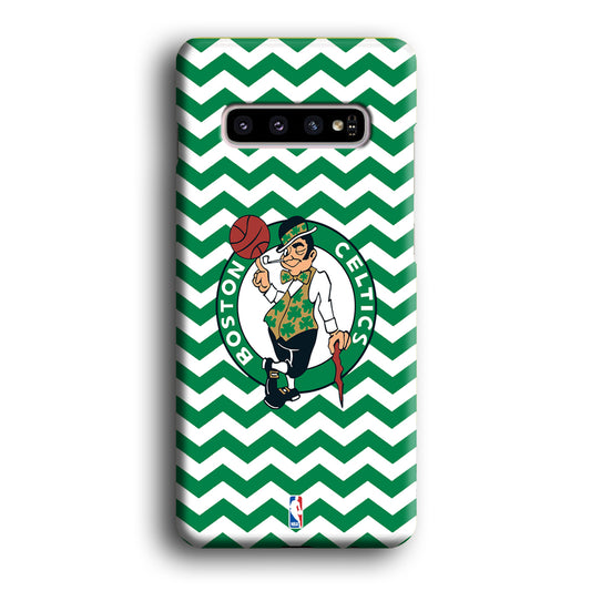 NBA Boston Celtics Chevron Patern Samsung Galaxy S10 3D Case