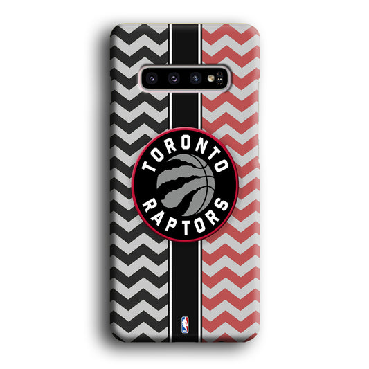 NBA Toronto Rapstors Chevron Strip Samsung Galaxy S10 3D Case
