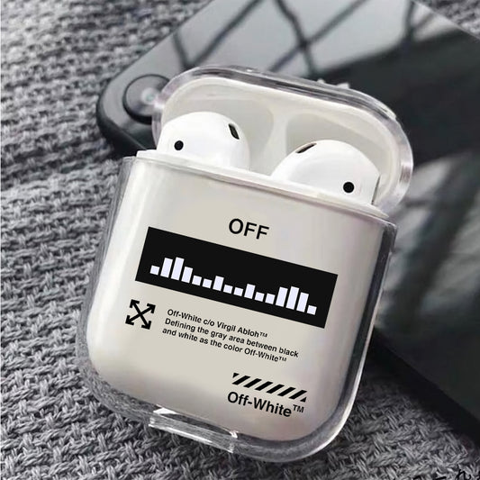 Off White Equalizer Protective Clear Case Cover For Apple Airpods