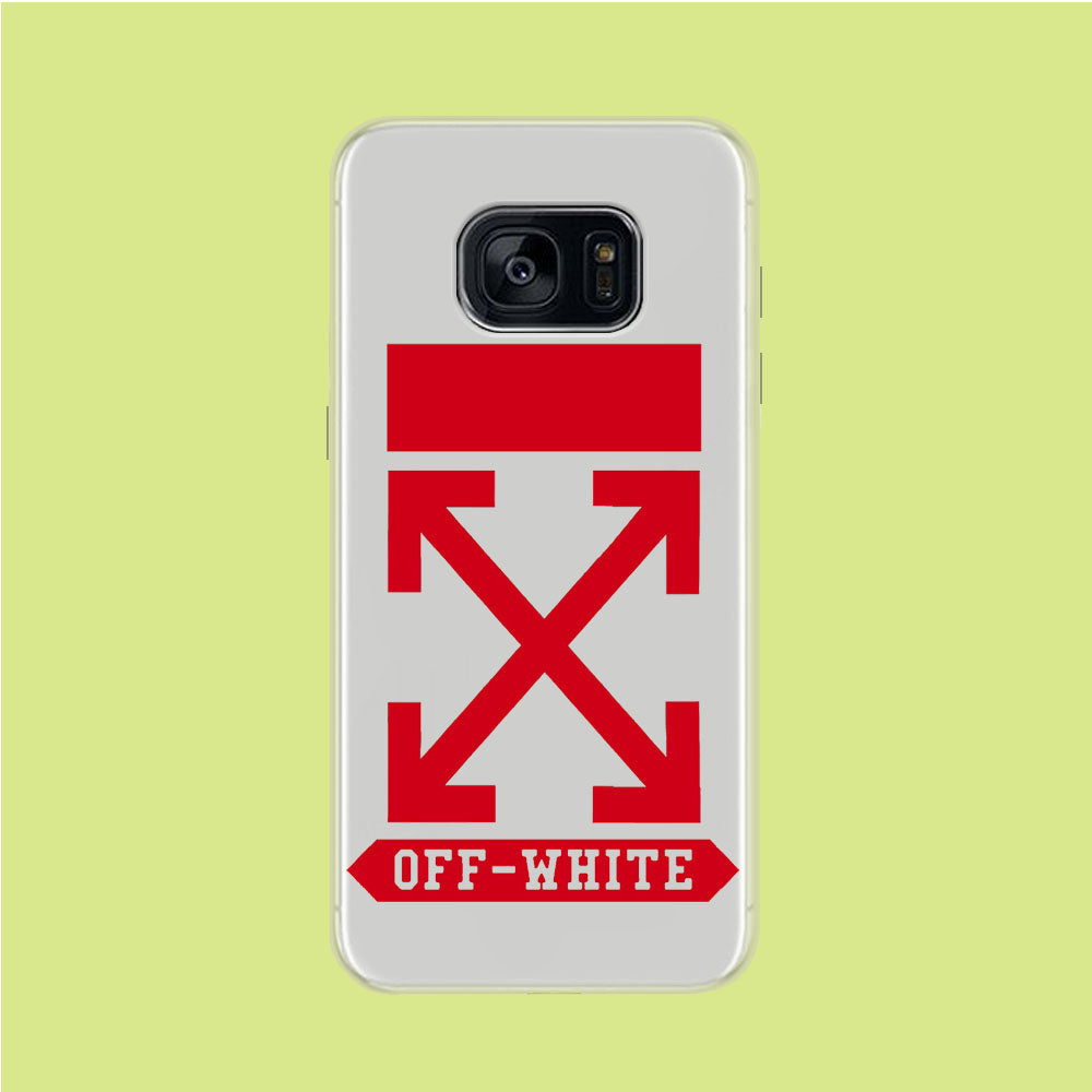 Off White Red Theme Samsung Galaxy S7 Edge Clear Case