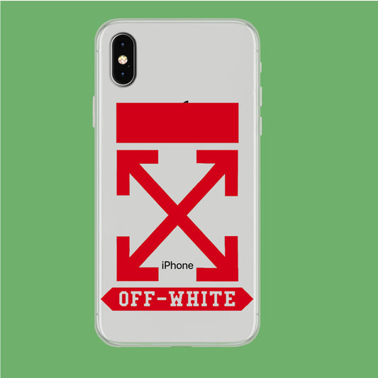 Off White Red Theme iPhone Xs Max Clear Case