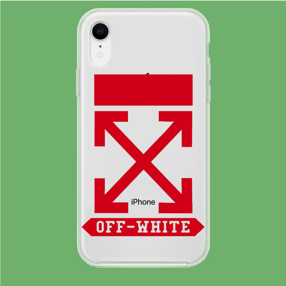 Off White Red Theme iPhone XR Clear Case