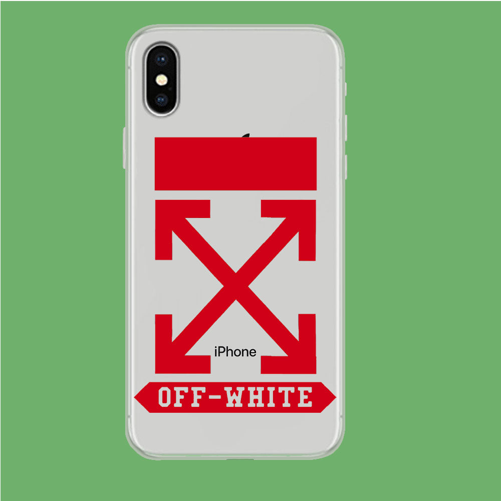 Off White Red Theme iPhone Xs Clear Case