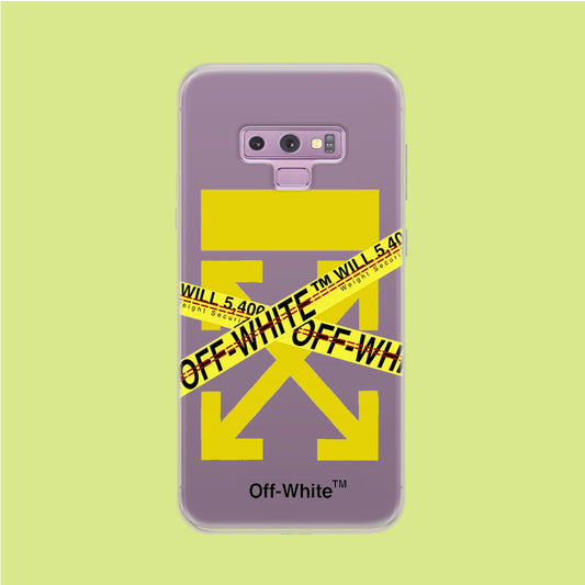 Off White Secure Line Samsung Galaxy Note 9 Clear Case