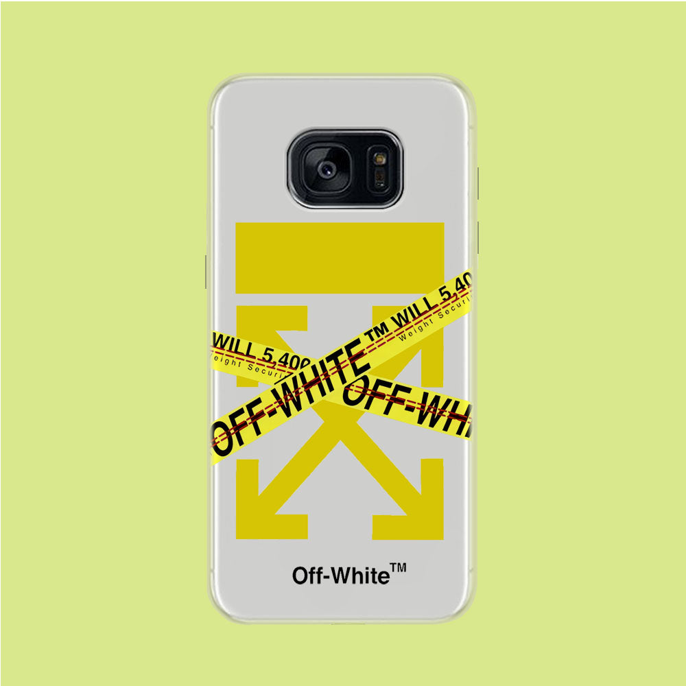 Off White Secure Line Samsung Galaxy S7 Edge Clear Case