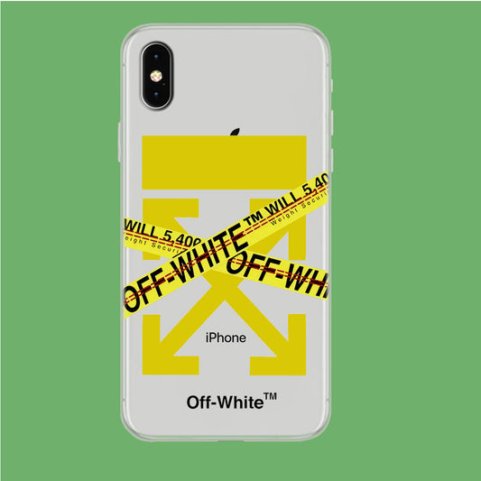 Off White Secure Line iPhone Xs Max Clear Case
