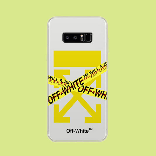Off White Secure Line Samsung Galaxy Note 8 Clear Case