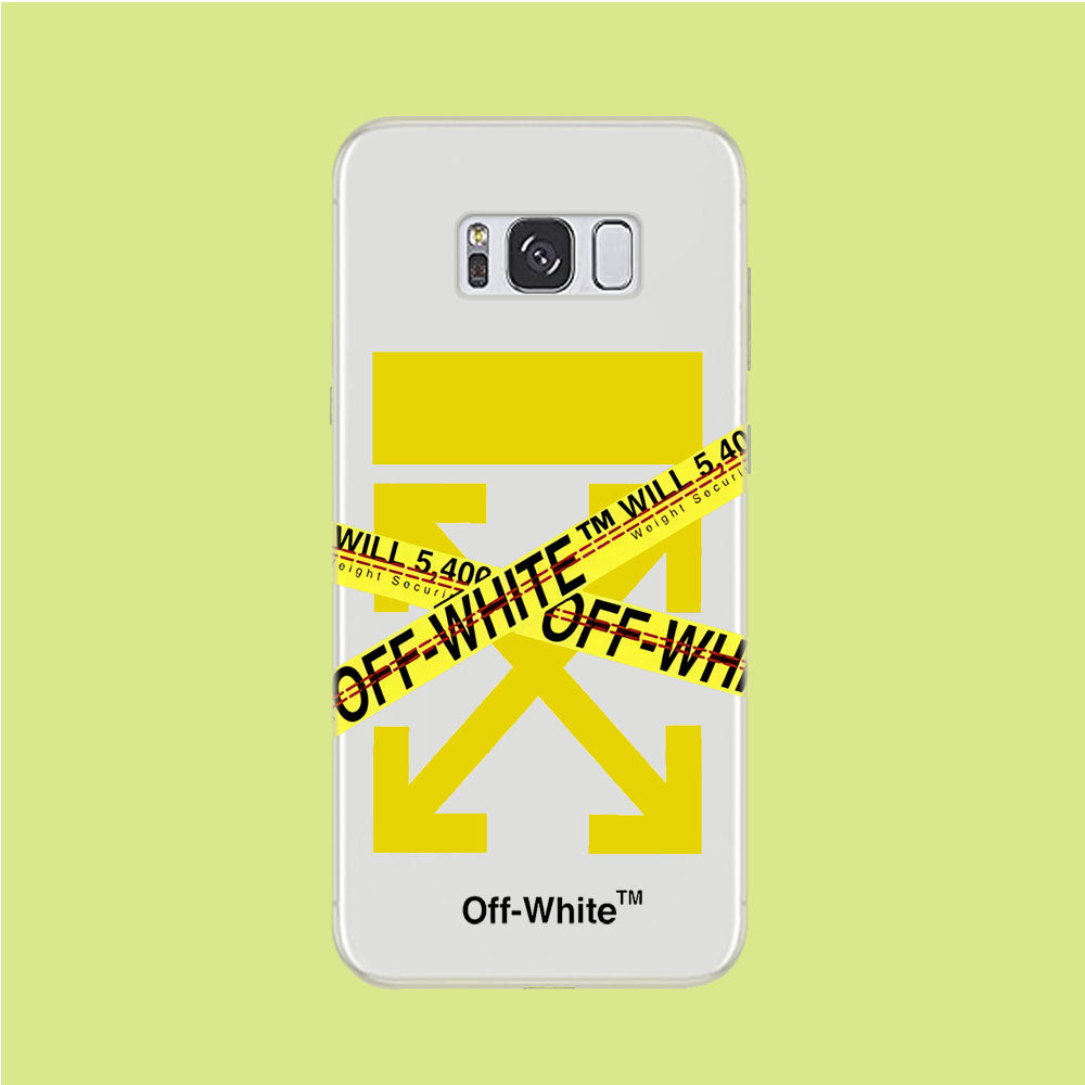 Off White Secure Line Samsung Galaxy S8 Clear Case