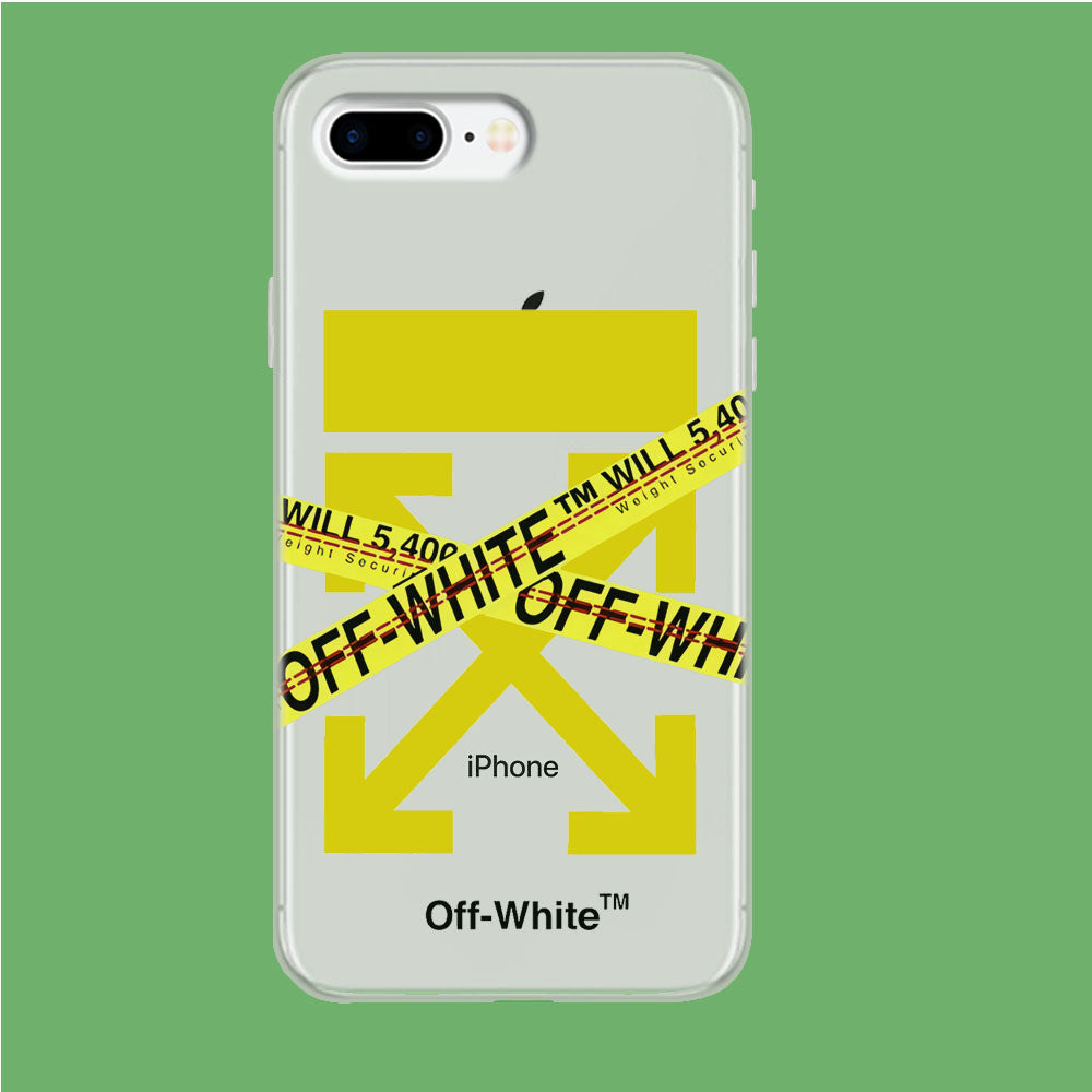 Off White Secure Line iPhone 8 Plus Clear Case