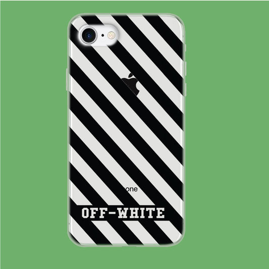Off White Simple Strip iPhone 8 Clear Case