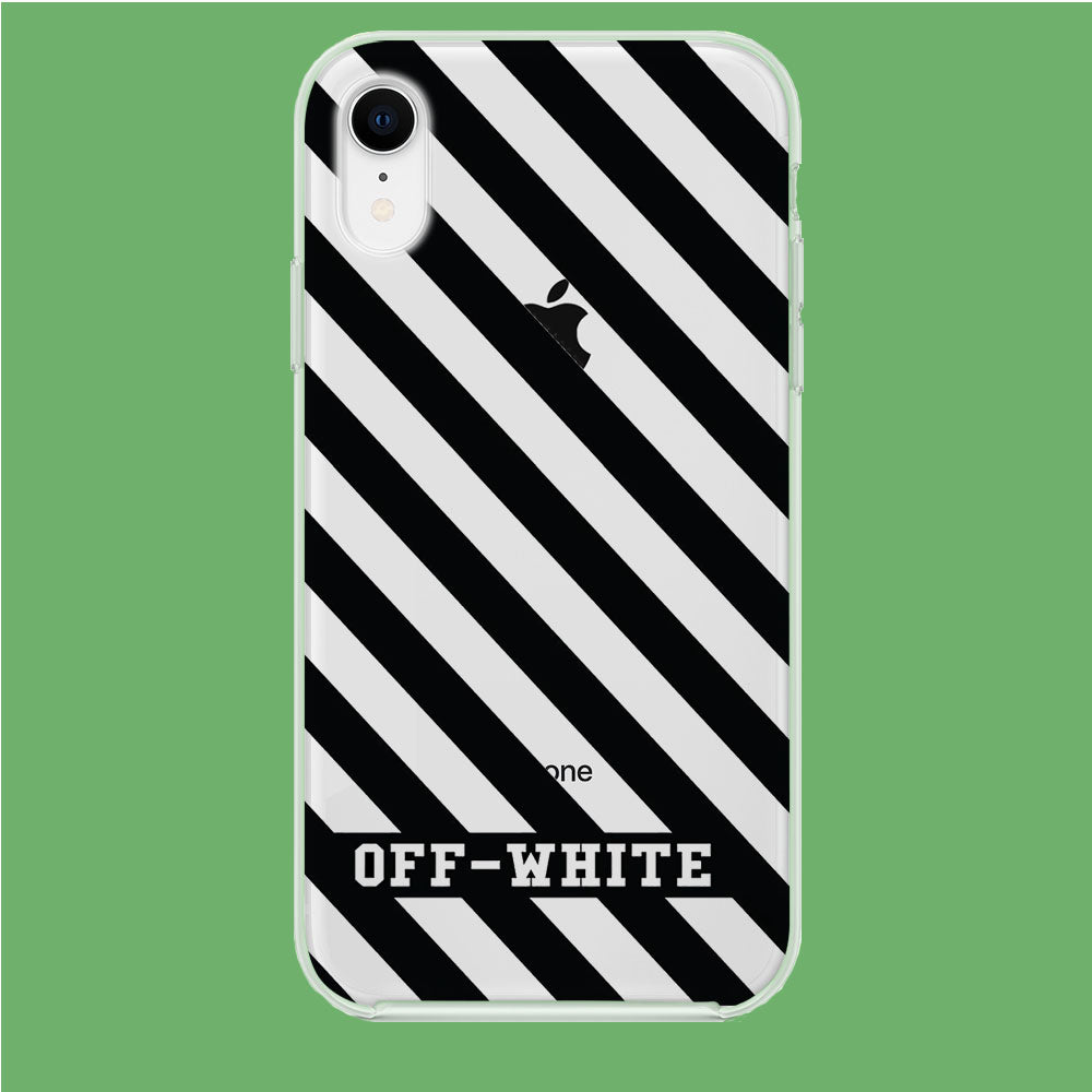 Off White Simple Strip iPhone XR Clear Case