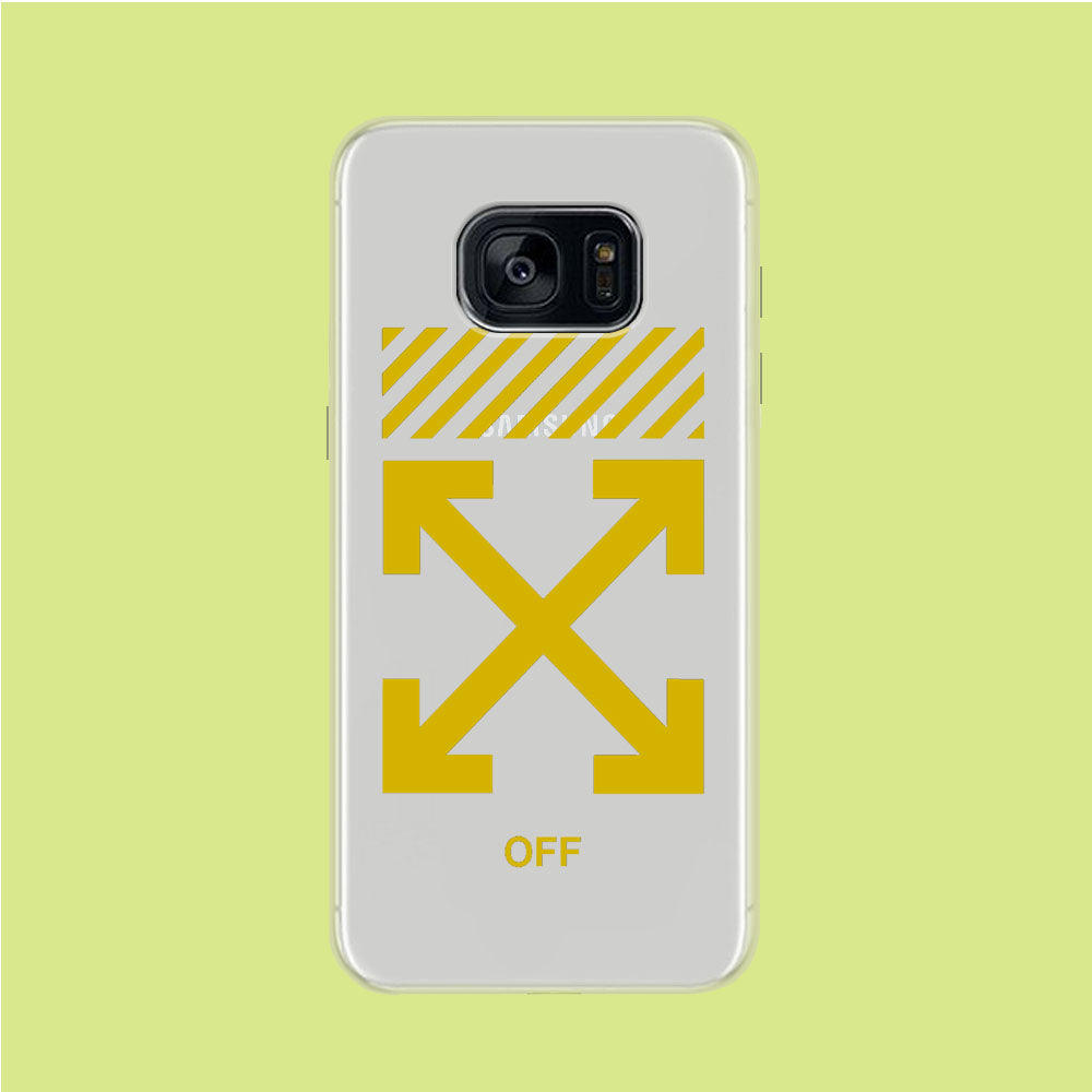Off White Yellow Flash Samsung Galaxy S7 Edge Clear Case
