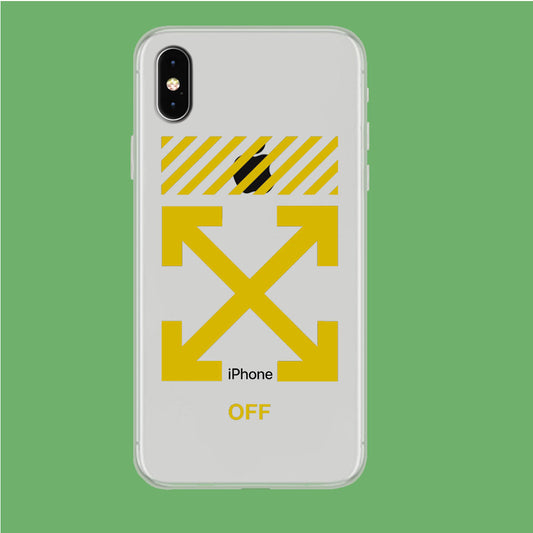 Off White Yellow Flash iPhone Xs Max Clear Case