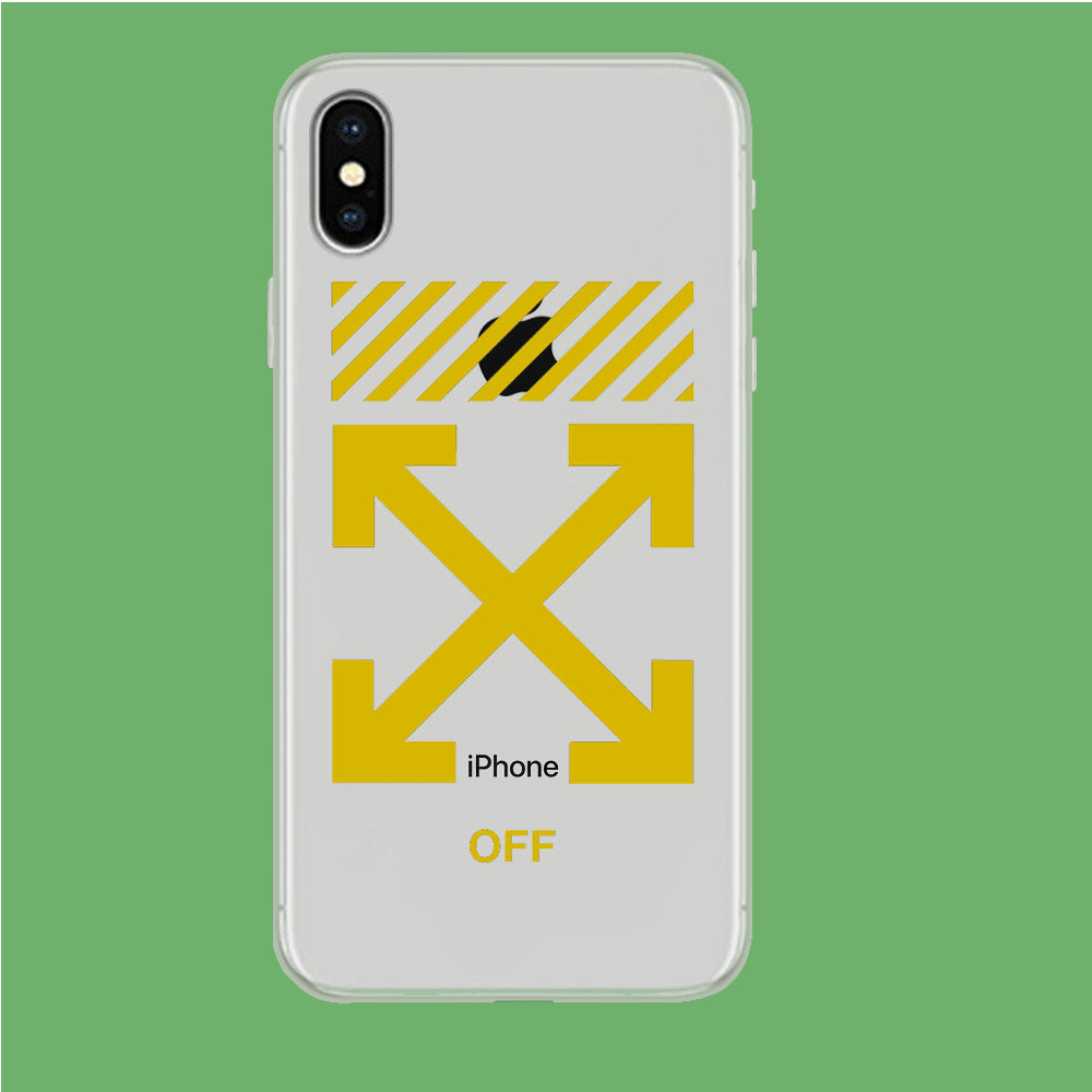 Off White Yellow Flash iPhone Xs Clear Case