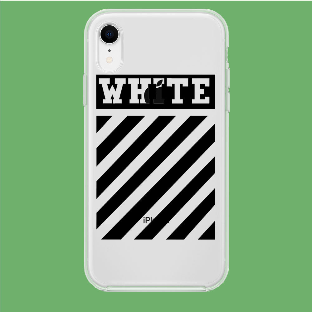 Off White in Black Line iPhone XR Clear Case