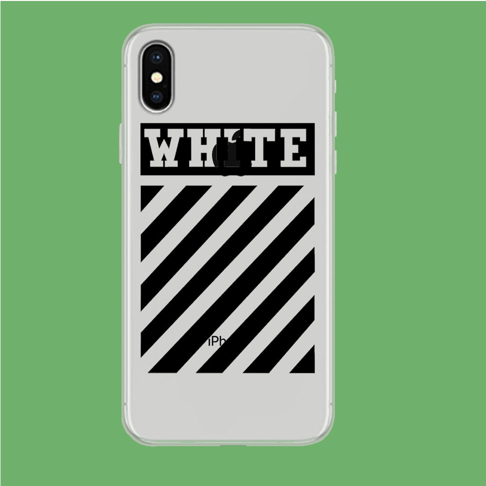Off White in Black Line iPhone Xs Clear Case