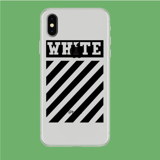 Off White in Black Line iPhone Xs Max Clear Case