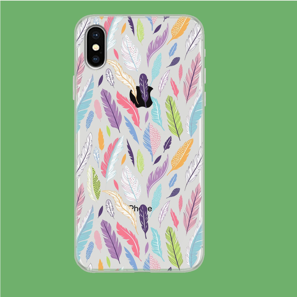 Paradise Feather Drop iPhone Xs Clear Case