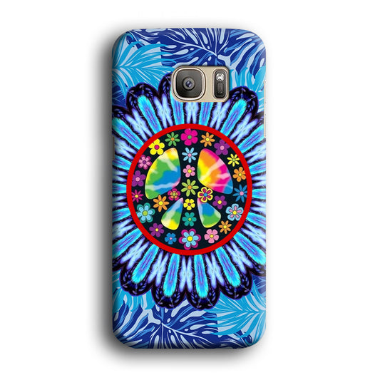 Peace Logo with Blue Touch Samsung Galaxy S7 Edge 3D Case