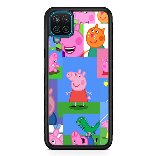 Peppa Pig Smiley Pic Collage Samsung Galaxy A12 Case