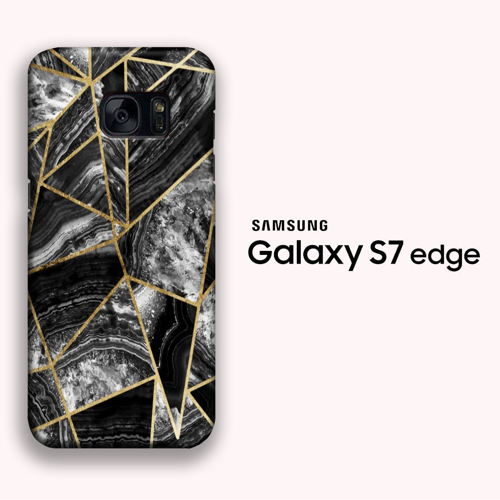 Piece Patern Black Marble Samsung Galaxy S7 Edge 3D Case