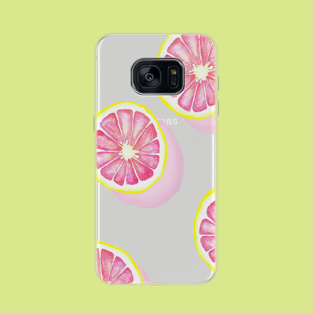 Piece of Pink Citrus Samsung Galaxy S7 Edge Clear Case