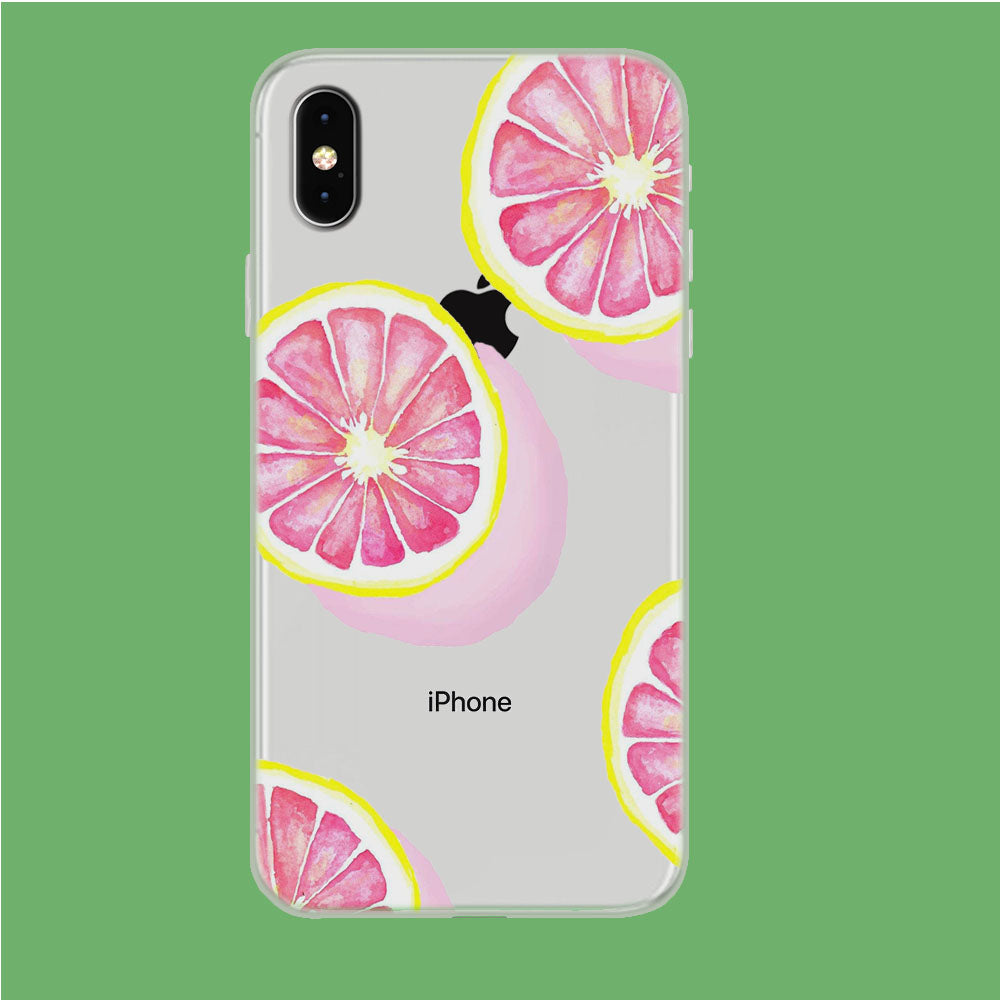 Piece of Pink Citrus iPhone Xs Max Clear Case