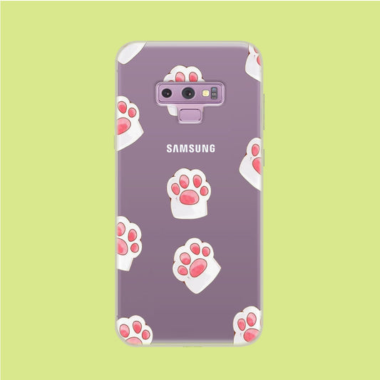 Pink Trace Cat's Feet Samsung Galaxy Note 9 Clear Case