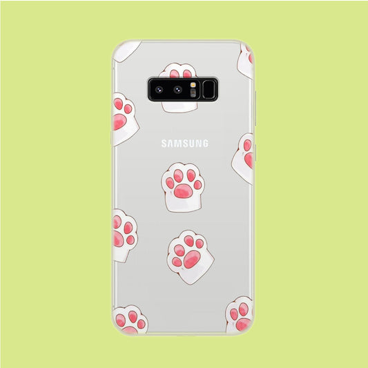 Pink Trace Cat's Feet Samsung Galaxy Note 8 Clear Case