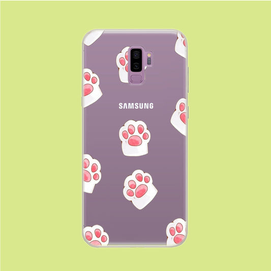 Pink Trace Cat's Feet Samsung Galaxy S9 Plus Clear Case