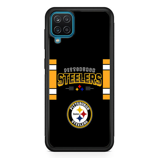 Pittsburgh Steelers Jersey on Black Samsung Galaxy A12 Case