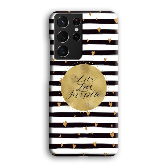 Quote Love in Circle of Inspiration Samsung Galaxy S21 Ultra 3D Case
