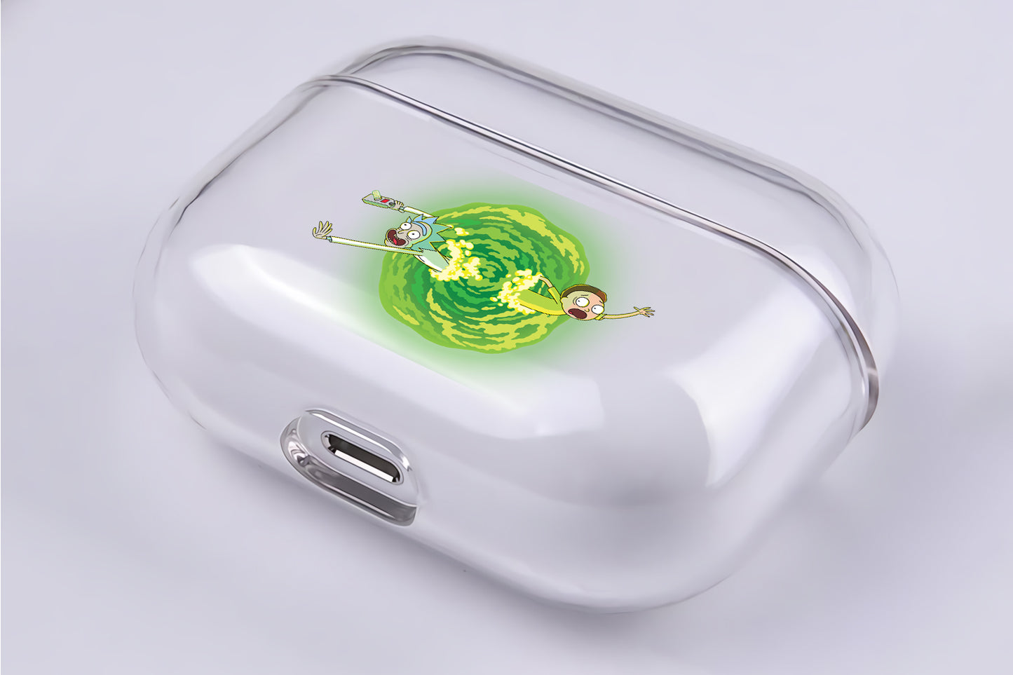 Rick and Morty Time Portal Protective Clear Case Cover For Apple Airpod Pro